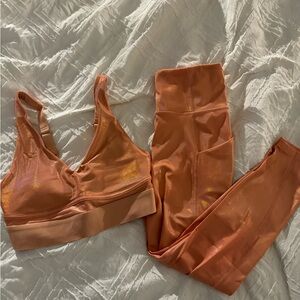 Women's shiny peach set